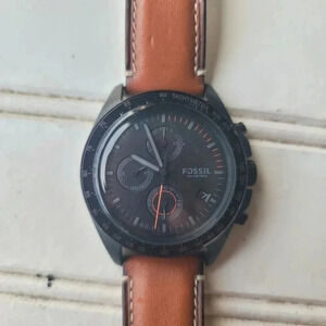 Fossil Decker  CH2050 Chronograph Tachyometer Date Black Men's Watch No Battery